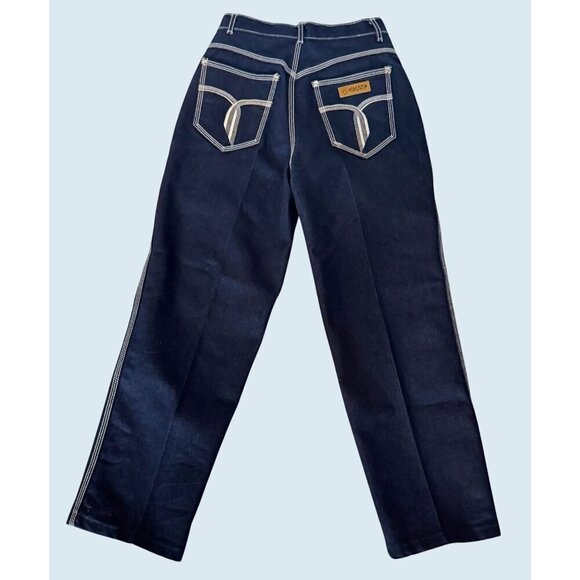 Vintage GITANO Dark Wash High Waisted 80s / 90s Jeans Size 24 - Picture 5 of 8